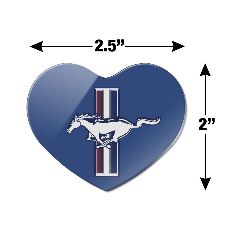Ford Mustang Logo Heart Acrylic Refrigerator Magnet - Car Enthusiast Gift, Kitchen Decor, Office Fridge Accessory for Mustang Lovers