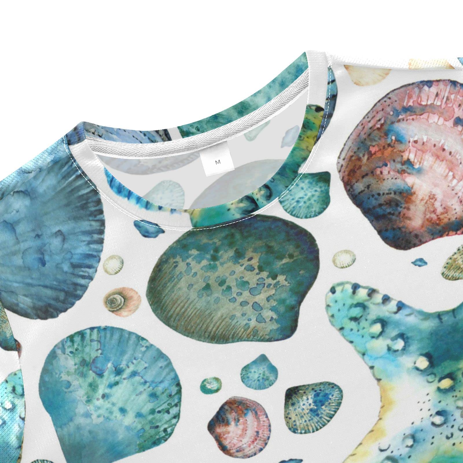 Watercolor Seashells & Starfish Boys Summer Outfits - Cute Beach Shorts Set for Kids | Perfect for Beach Vacations, Pool Parties & Summer Playdates
