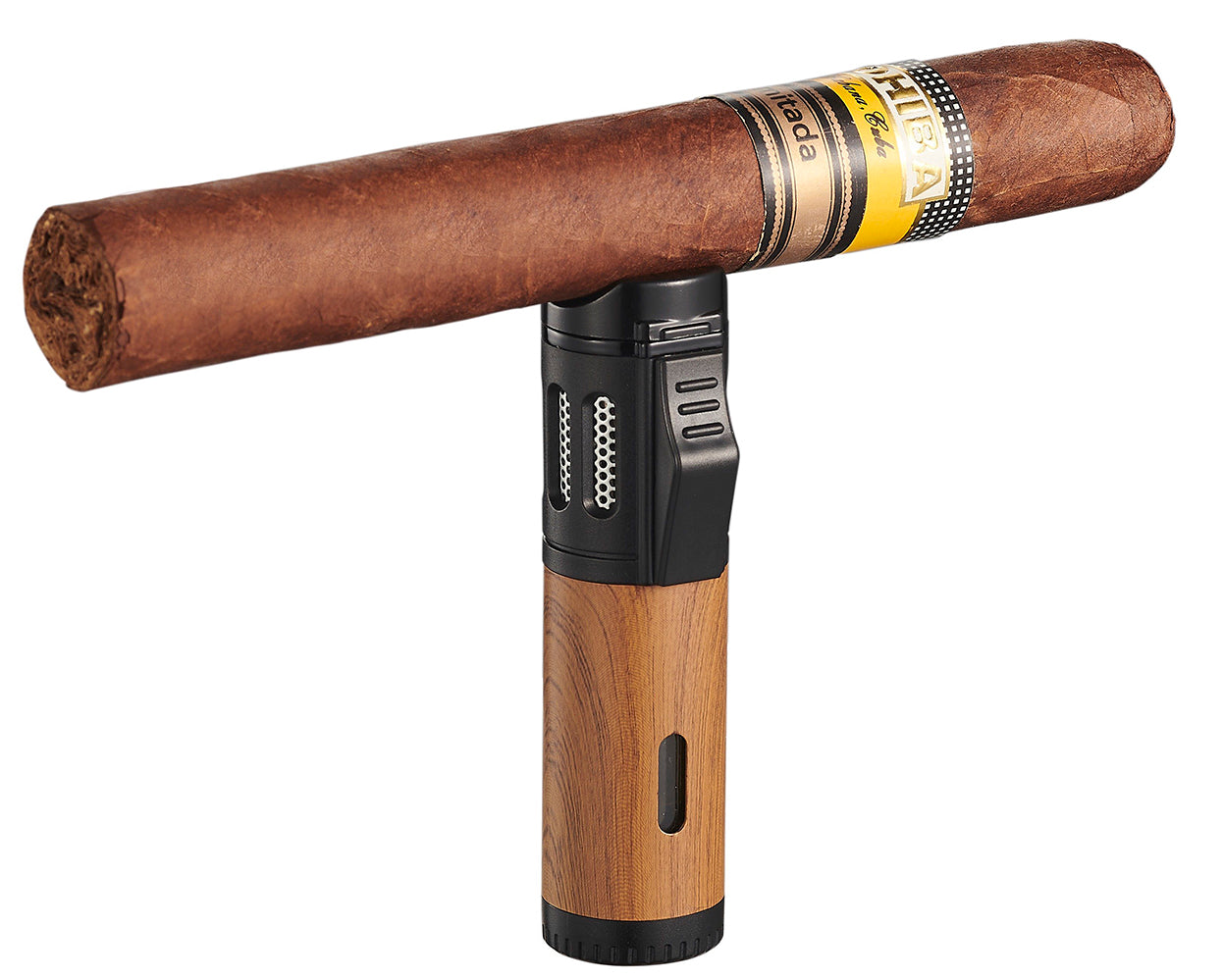 Visol Artemis Triple Torch Cigar Lighter - Premium Wood Finish for Cigar Enthusiasts | Perfect for Outdoor Smoking, Cigar Lounges & Special Occasions