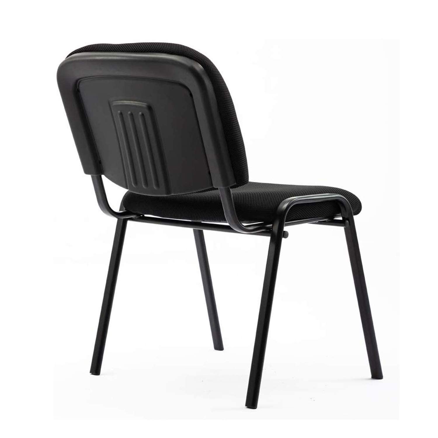 Stackable Black Office Chairs 5-Pack - Armless Mesh Conference Room Chairs for Meetings, Events & Training - Comfortable Reception Desk Chairs for Halls, Waiting Rooms & Office Spaces