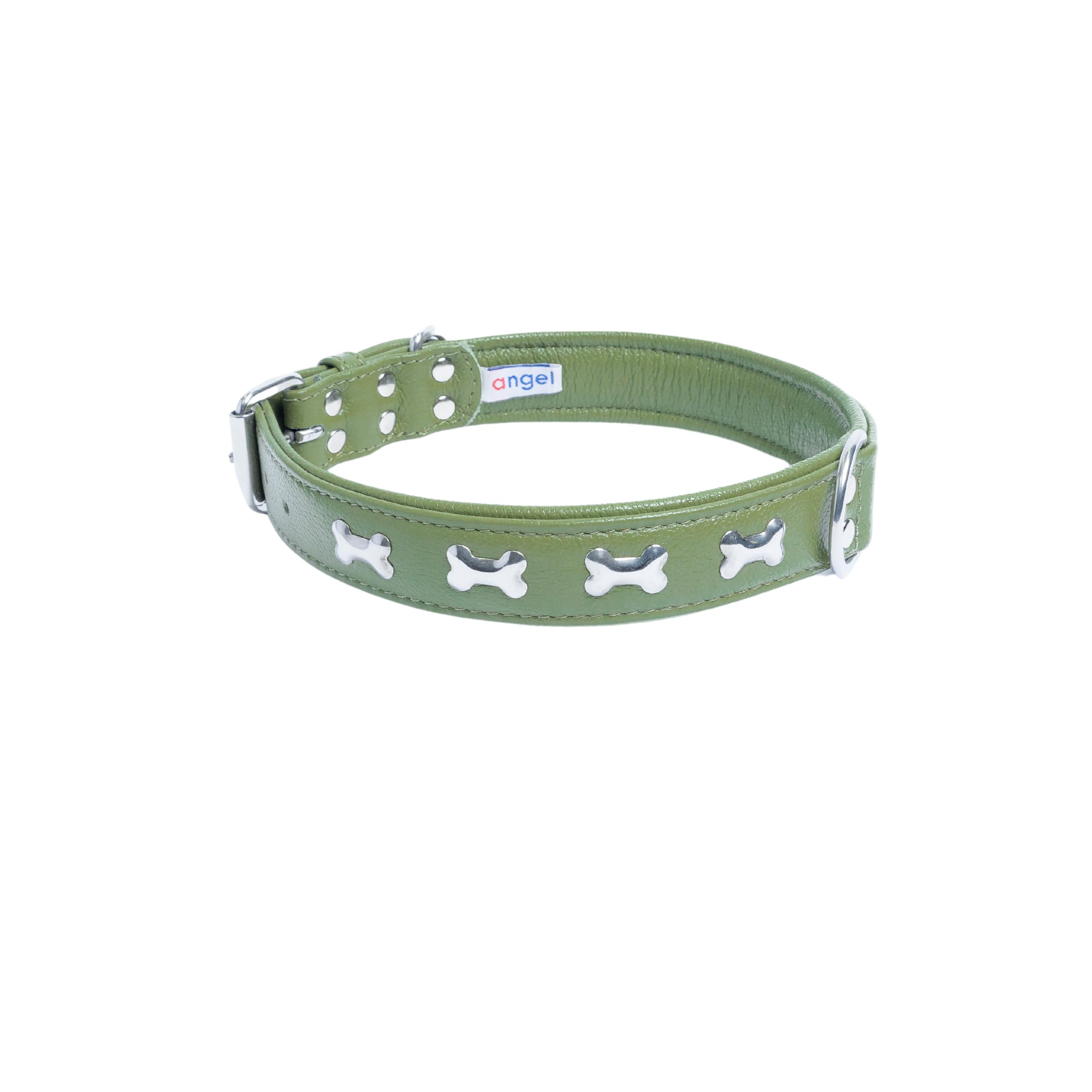 Genuine Leather Studded Dog Collar for Medium to Large Dogs - 24