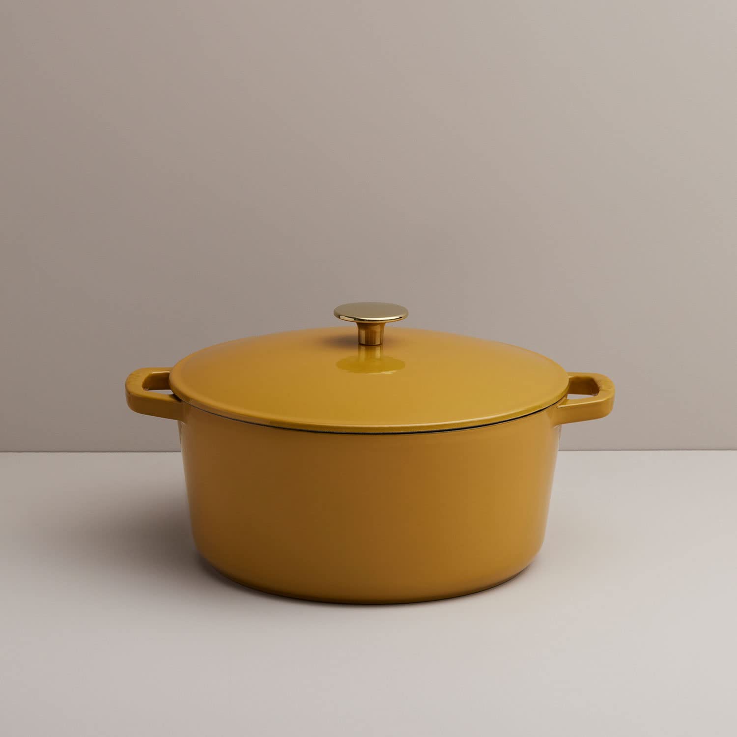 Premium 5.5-Quart Enameled Cast Iron Dutch Oven with Lid – Kana Milo Casserole Cooking Pot | Durable Enamel Coating Inside & Out | Oven & Dishwasher Safe (Dijon with Gold Knob) | Perfect for Braising, Stewing, Baking & Slow Cooking