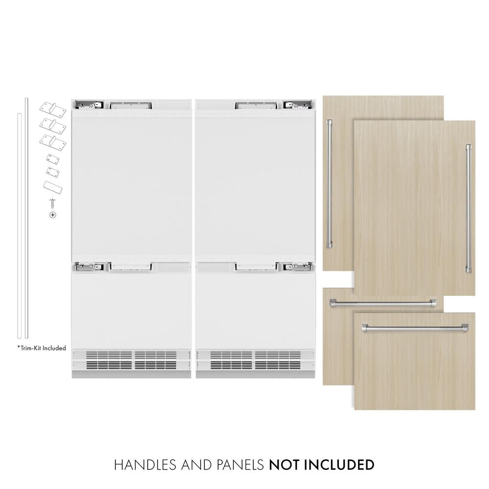ZLINE 72 Inch 39.6 Cubic Feet Panel Ready French Door Built-In Bottom Freezer Refrigerator with Water Dispenser & Ice Maker (RBIT 72) - Perfect for Modern Kitchens, Restaurants & Luxury Homes