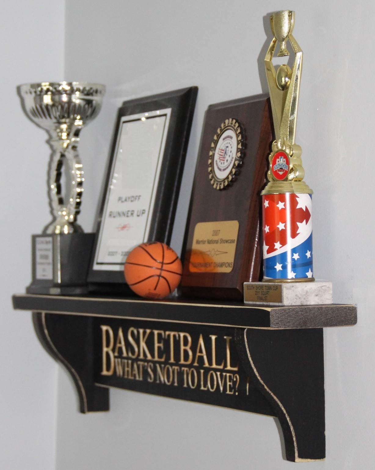 Premium Basketball Trophy Display Shelf - Wall Mounted Awards Showcase for Sports Medals & Trophies - Perfect for Home, Office, or Gym Decoration