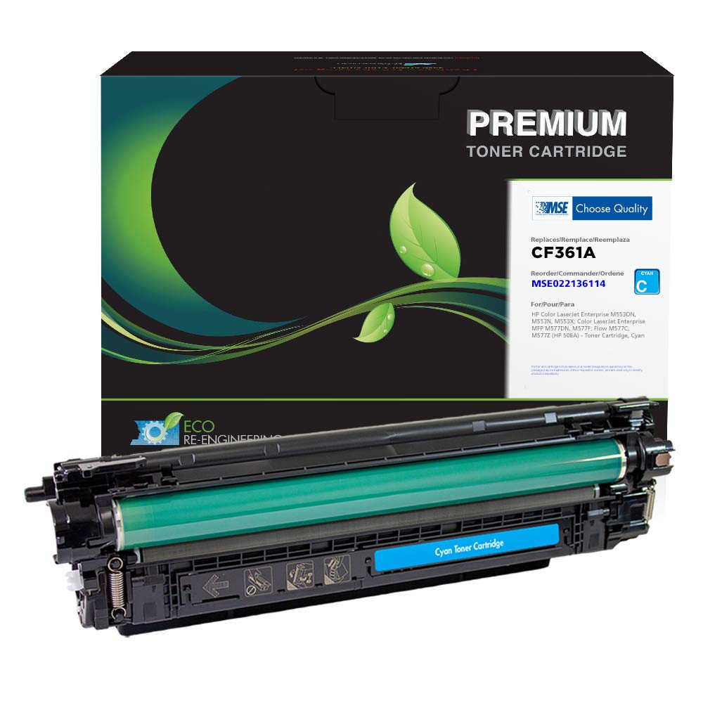 High-Quality MSE Remanufactured Toner Cartridge Replacement for HP CF361A (HP 508A) - Cyan | Compatible with HP Printers | Ideal for Home & Office Printing