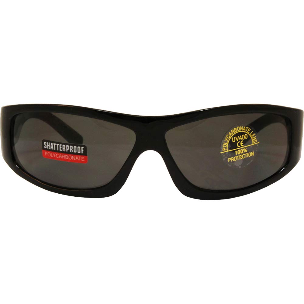 Blackbird Sport Motorcycle Riding Sunglasses - UV Protection, Anti-Glare, Black Frame with Smoke Lens for Men & Women - Perfect for Cycling, Motorcycling, and Outdoor Sports
