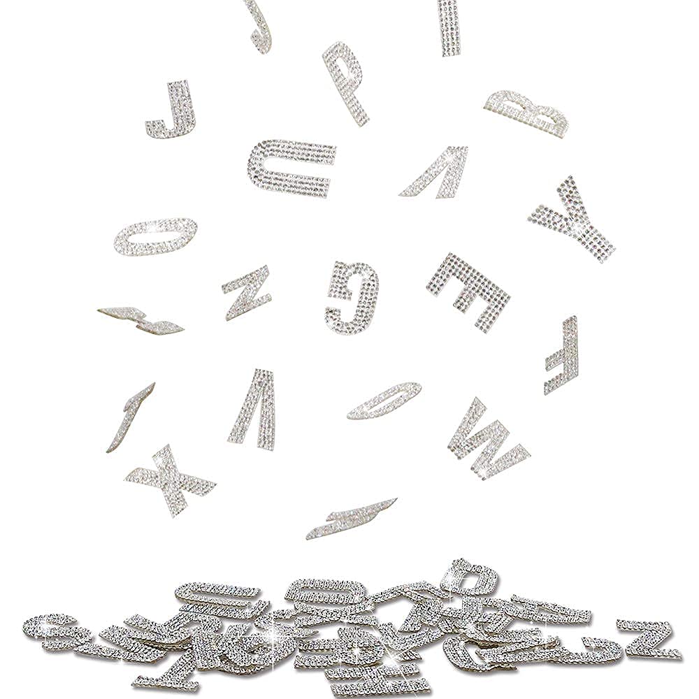 Glitter Rhinestone Alphabet Letter Stickers - 26 Self-Adhesive Silver Letters for DIY Crafts, Scrapbooking, Home Decor & Party Decorations | Perfect for Jewelry Making, Nail Art & Gift Wrapping