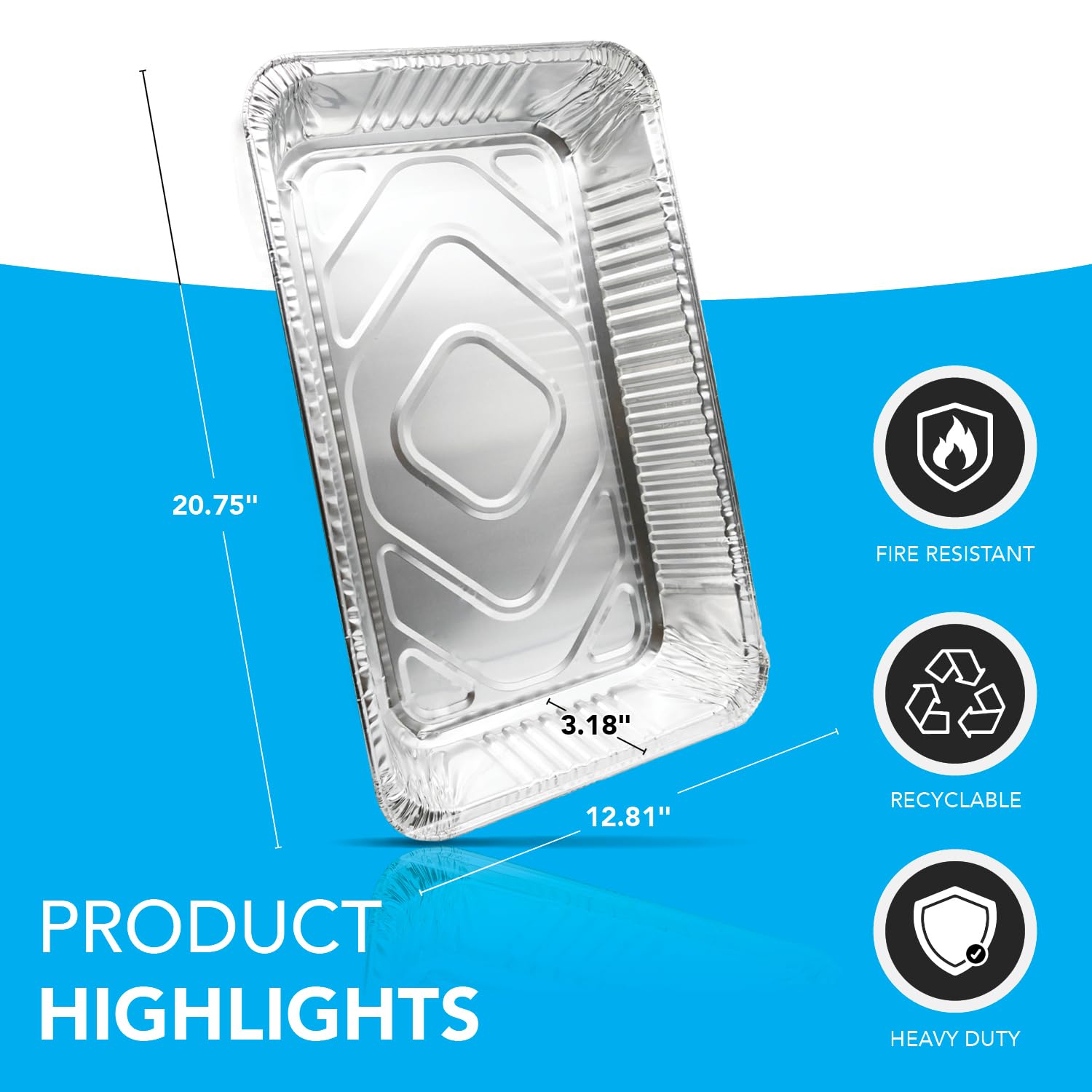 F20710 Full Size Deep Aluminum Foil Steam Table Pan - Pack of 50 | Commercial Grade Disposable Catering Pans for Buffets, Parties & Food Service | Perfect for Restaurants, Events & Bulk Food Storage