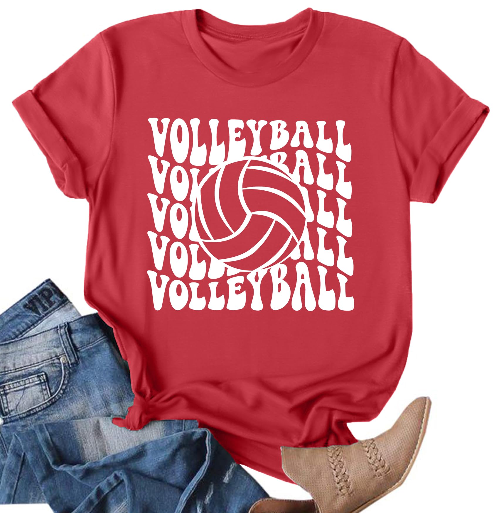 Volleyball Mom T-Shirt for Women - Comfortable Graphic Short Sleeve Tee - Perfect for Games, Practice & Team Spirit