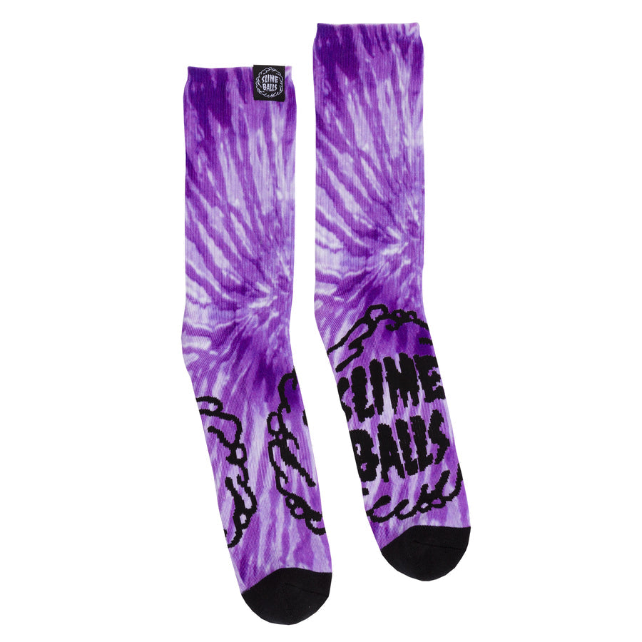 Santa Cruz Mono Splat Slime Balls Men's Crew Socks - Purple | Comfortable Cotton Socks for Skateboarding, Casual Wear & Everyday Use