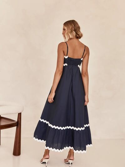 Elegant Spaghetti Strap Maxi Dress for Women - Flowy Summer Beach Dress with Slit, Boho Chic Long Dress for Vacation, Party & Evening Wear