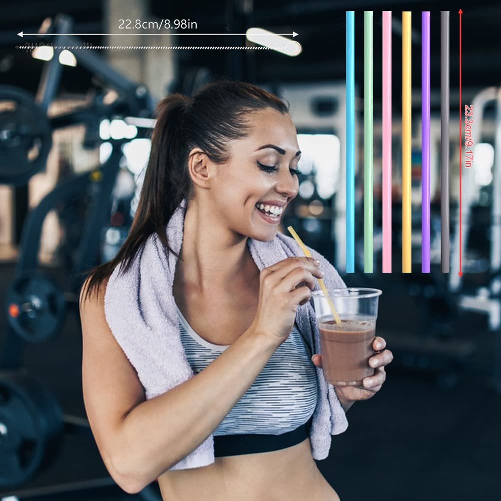 Eco-Friendly Silicone Reusable Drinking Straws - BPA-Free Colorful Bendable Straws for Smoothies, Cocktails, Milkshakes & Iced Coffee | Perfect for Home, Parties, Travel & Outdoor Activities