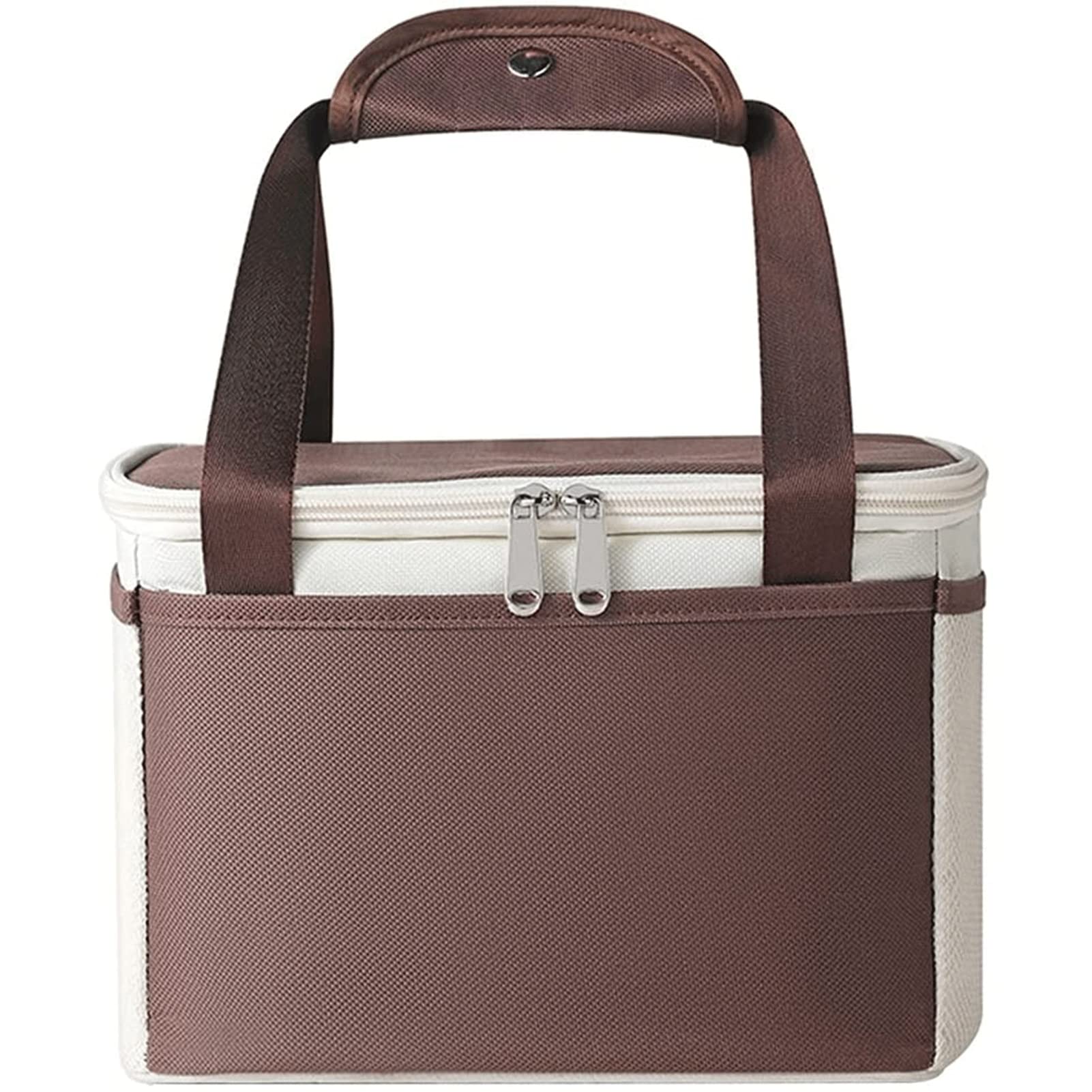 QINFEI Insulated Lunch Bag for Women, Men & Kids - Large Waterproof Lunch Tote with Thermal Protection (Brown) - Perfect for Work, School, Picnics & Outdoor Activities