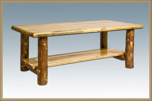 D2D Glacier Country Coffee Table with Shelf - Modern Wooden Living Room Furniture for Home Decor & Storage | Perfect for Small Spaces, Apartments, and Cozy Living Rooms