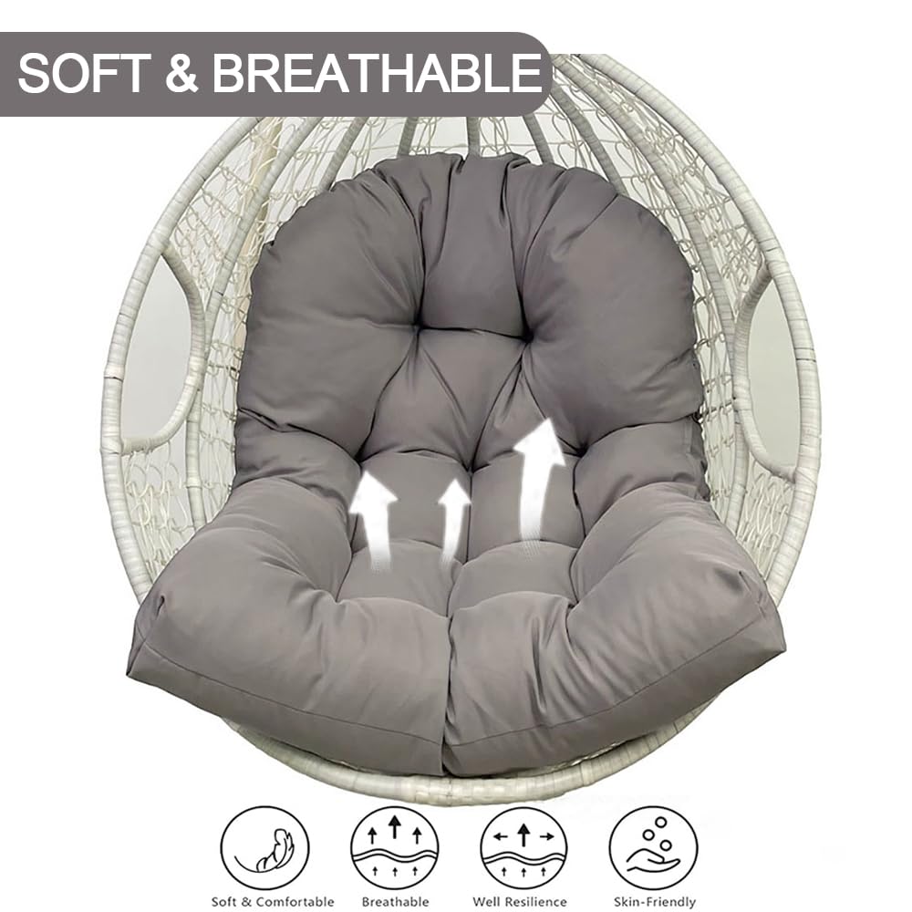 **Thick Comfortable Egg Chair Cushion Replacement for Hanging Chairs - Outdoor Dark Gray Hammock Chair Pad (Cushion Only) - Perfect for Patio, Garden, and Relaxation**