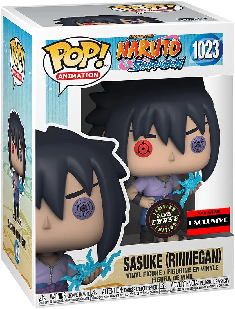 Naruto Shippuden Sasuke Uchiha (Rinnegan) AAA Exclusive Glow in the Dark Action Figure #1023 - Perfect for Anime Collectors, Gift for Fans, and Home Decor Display
