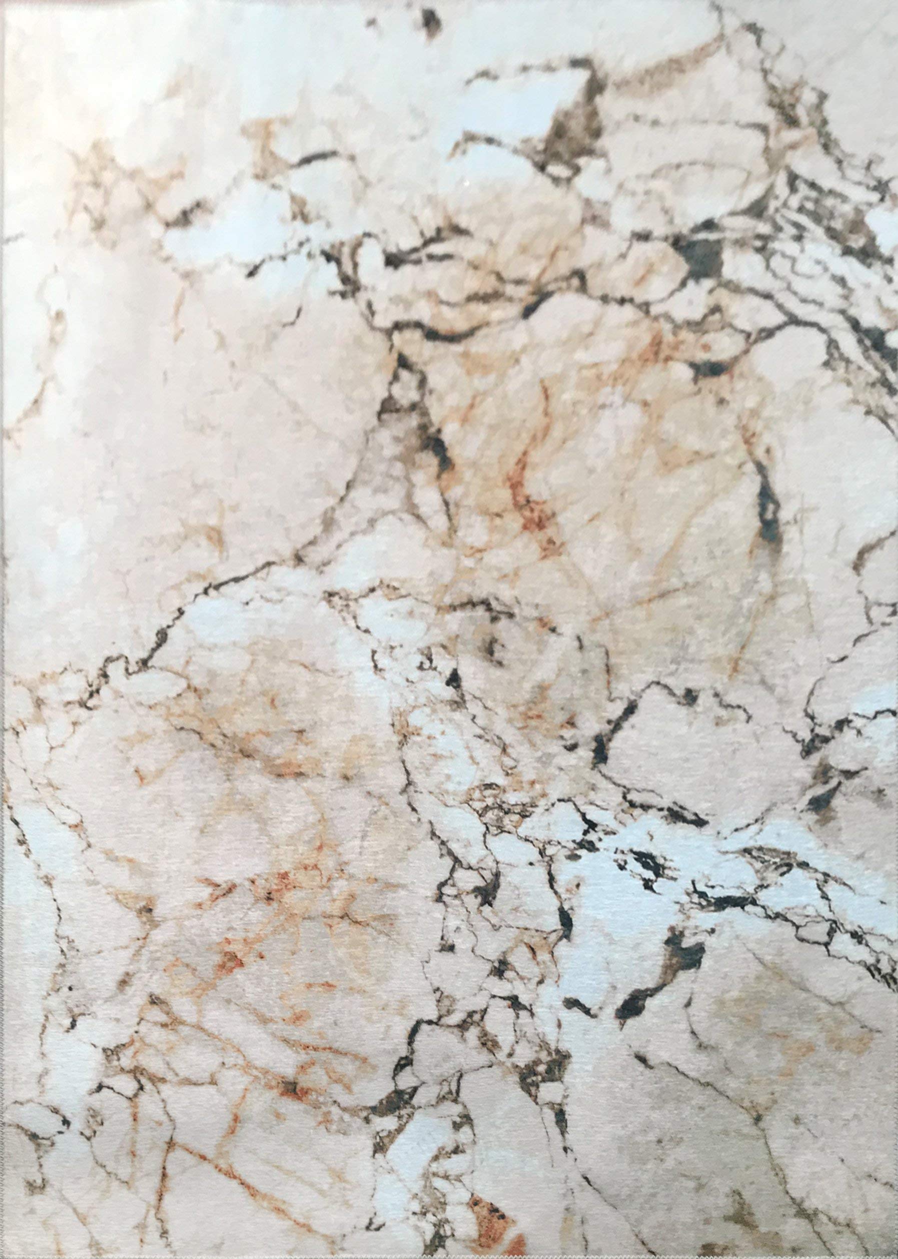 Vintage Marble Style Printed Area Rug - Non-Slip Soft Living Room Rug, Boho Home Decor for Bedroom, Dining Room, and Office - Perfect for Modern & Classic Interior Design