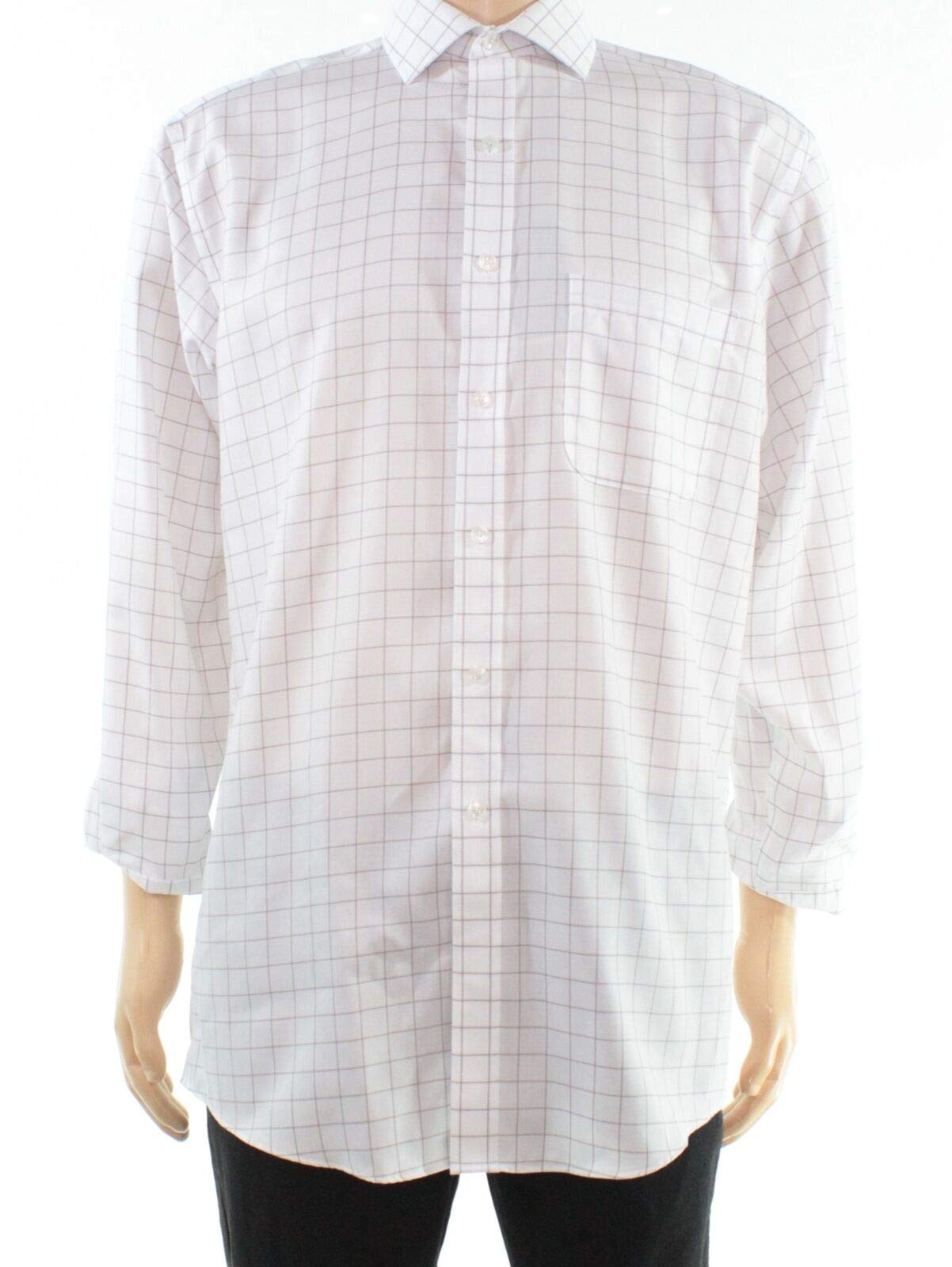 Tasso Elba Men's Non-Iron Button Up Dress Shirt - Premium Wrinkle-Free Formal Shirt for Business, Office & Special Occasions