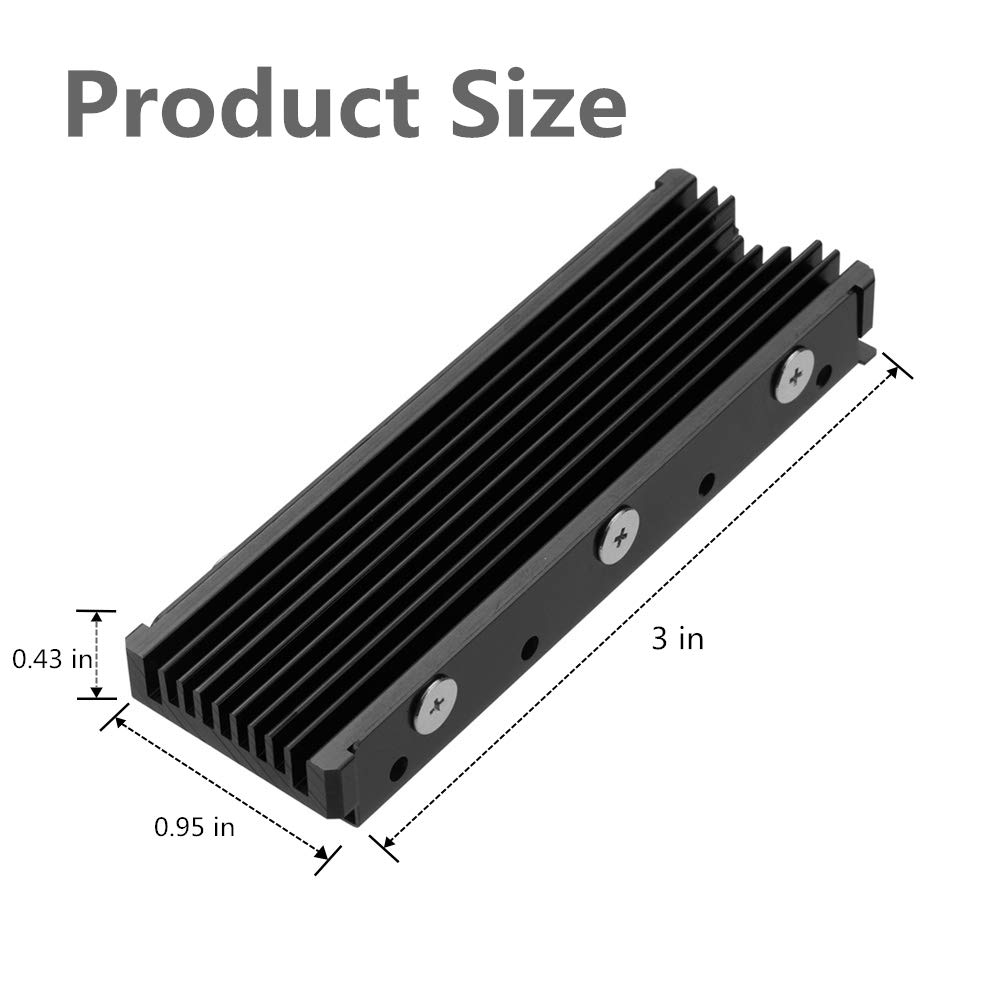 MHQJRH M.2 2280 SSD Heatsink - Double-Sided Aluminum Cooling with Thermal Silicone Pad for PC, PS5, Laptop - Compatible with M.2 PCIe NVMe & SATA SSDs - Perfect for Gaming, Video Editing & High-Performance Computing