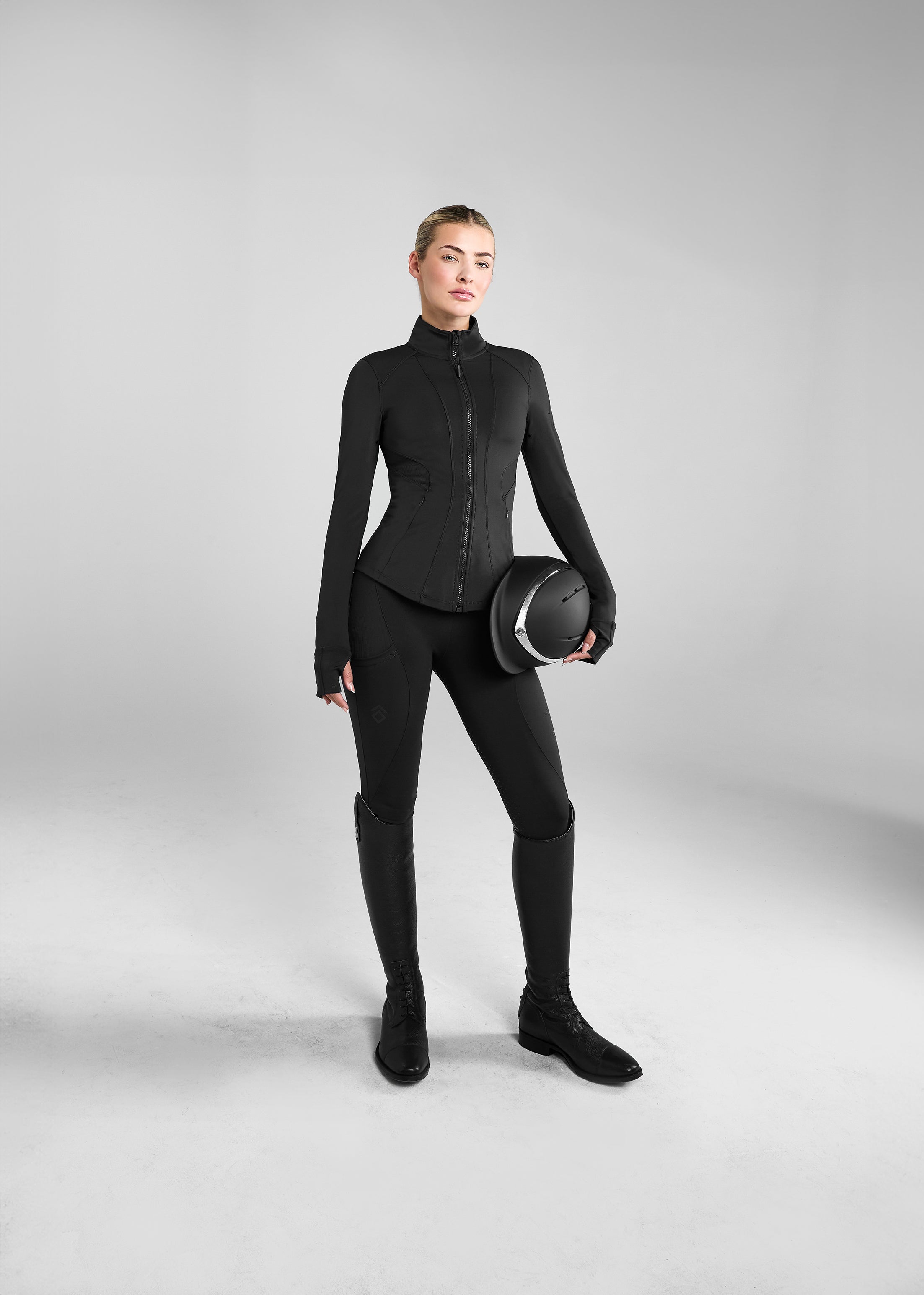 Black Core Leggings with Knee Grip - High Waist Yoga Pants for Women, Workout, Running & Gym