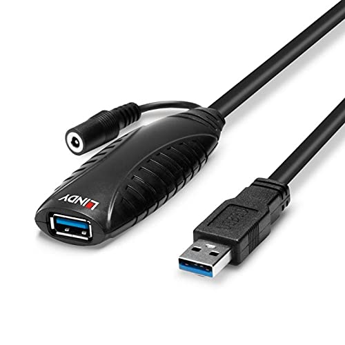 LINDY 43099 15m USB 3.0 Active Extension Cable - High Speed Data Transfer for PC, Laptop, Printer & External Hard Drive | Long Reach Connectivity Solution