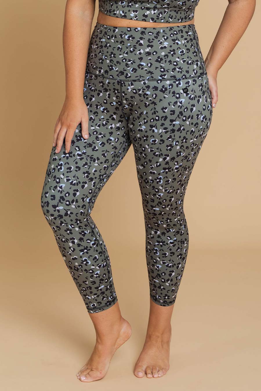Ultra High Waist 7/8 Length Yoga Pants - Wildflower Print Workout Leggings for Women | Perfect for Gym, Running & Everyday Wear