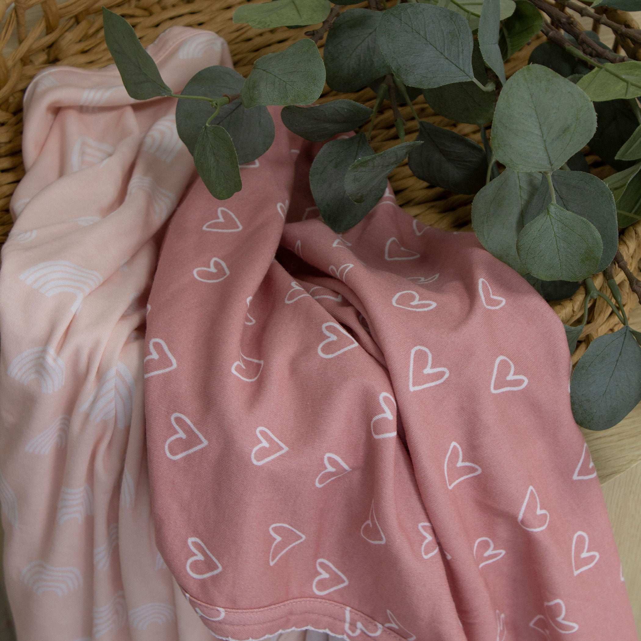 Nordic Style 2-Pack Jersey Wrap in Dusty Berry & Rose - Soft & Cozy for Home, Office, and Travel