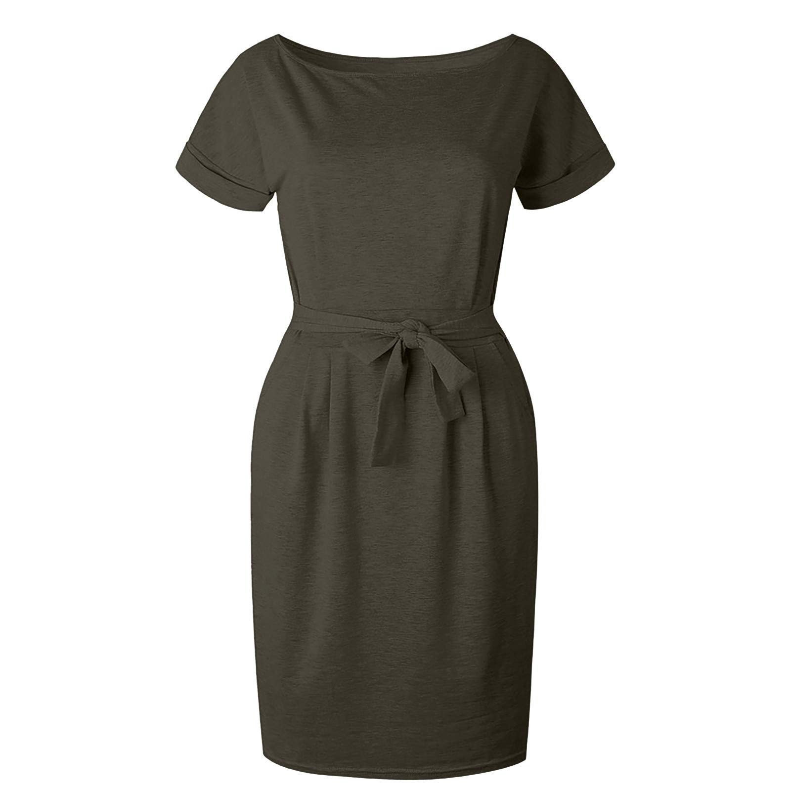 Women's Mini Dress Short Sleeve with Pockets - Casual Summer Party Dress for Evening Outings, Date Nights & Fall Occasions