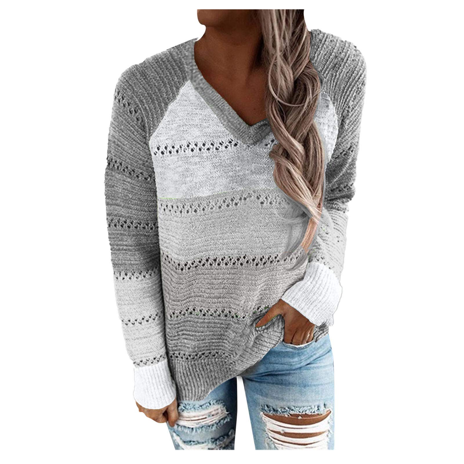 Trendy Women's V-Neck Waffle Knit Henley Sweatshirt - Casual Long Sleeve Pullover Blouse for Everyday Wear & Layering | Perfect for Fall Outfits, Coffee Dates & Weekend Errands