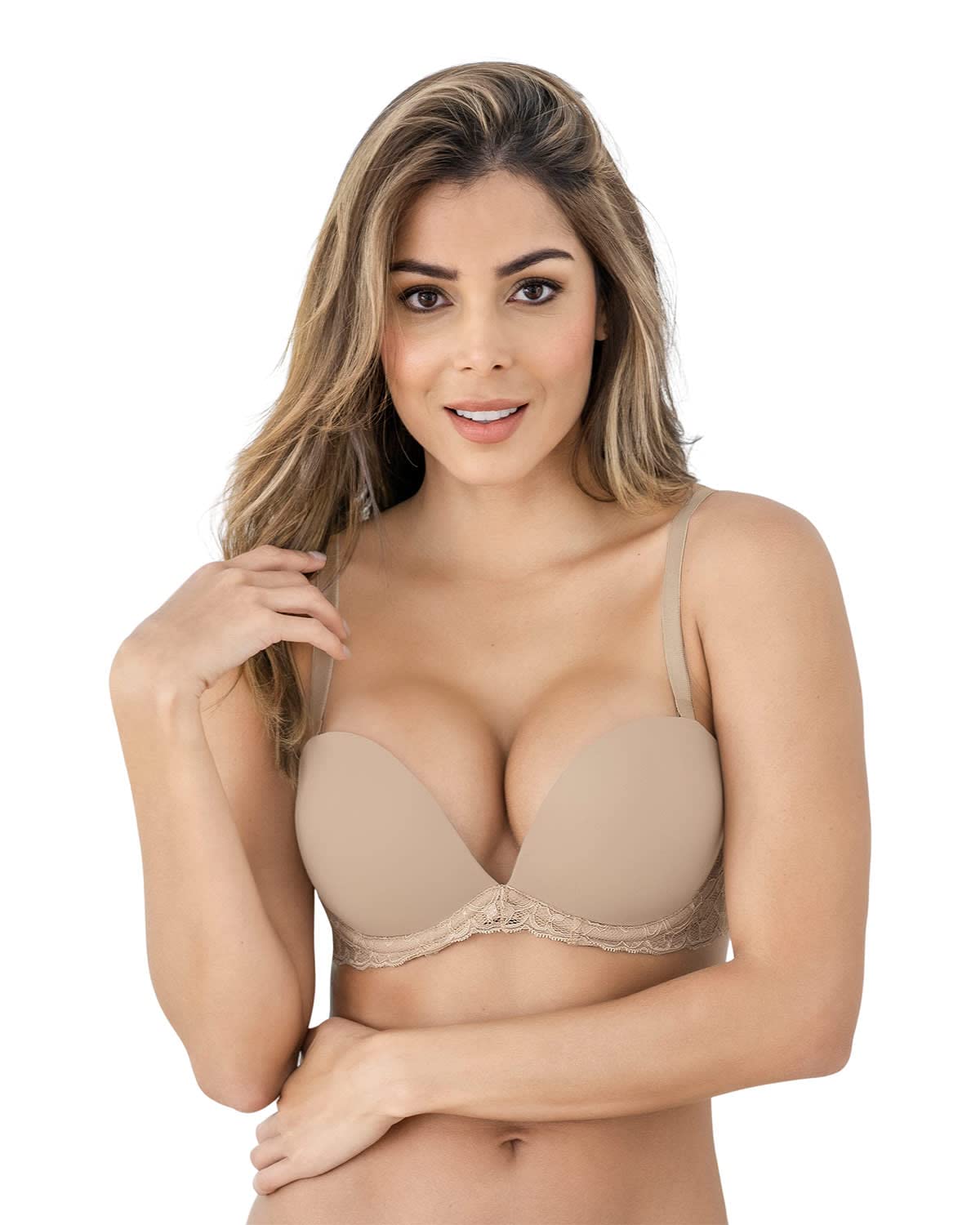 Leonisa Women's 3D Triple Push-Up Plunge Bra - Sexy Lifting Support for Cleavage Enhancement | Perfect for Date Nights & Special Occasions