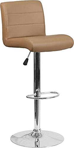 Adjustable Swivel Bar Stool with Chrome Base for Kitchen Island