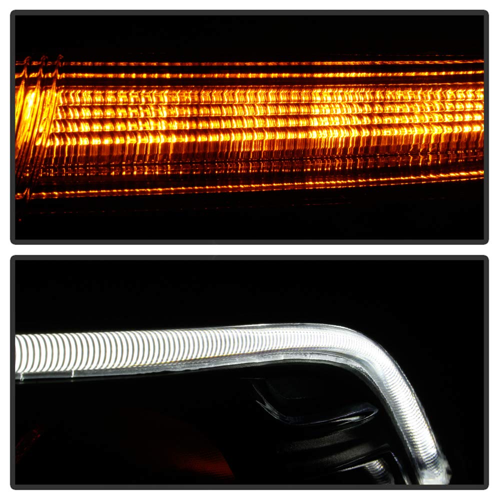 ACANII LED DRL Tube Projector Headlight for 2015-2022 Dodge Charger - Driver Side (Halogen Model, No Logo) | Upgrade Your Ride with Bright, Energy-Efficient Lighting for Night Driving & Enhanced Visibility