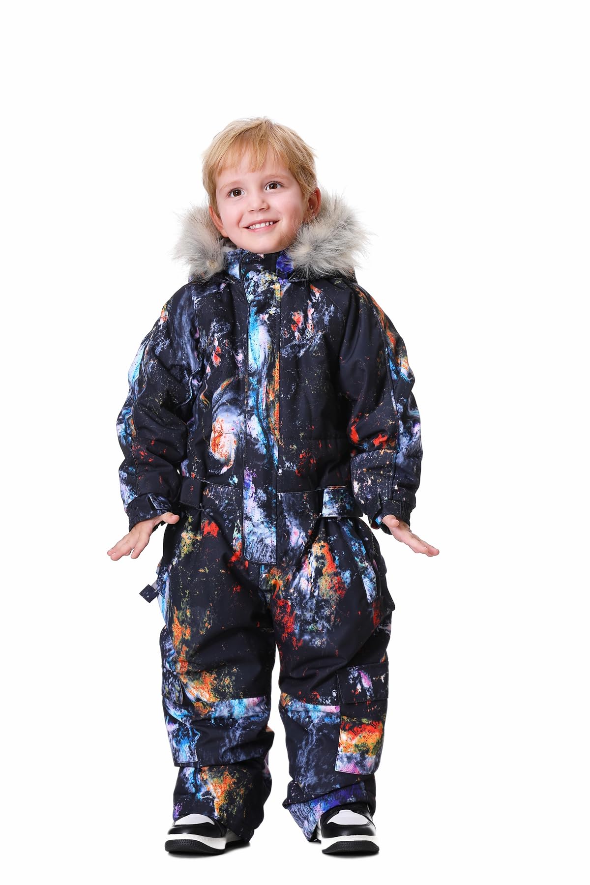 Bluemagic Kids Baby Snowsuit One Piece - Waterproof Winter Snowsuit Overalls for Boys & Girls - Ski Suit Jacket Coat for Snowboarding & Outdoor Play