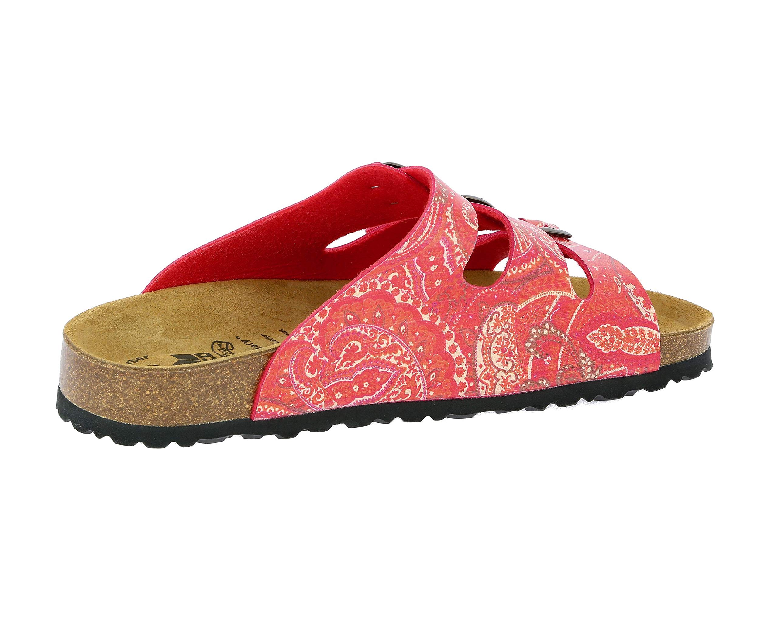 Women's Comfortable Mules Slip-On Shoes - Red Orange, Size 6 | Casual Summer Sandals for Beach, Home & Outdoor Walking