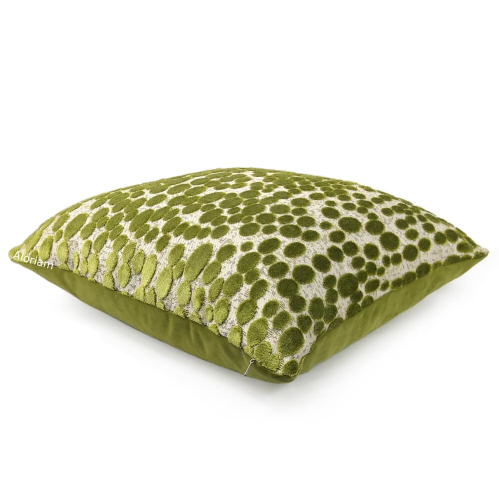 Beverly Green Cut Velvet Dots Pillow Cover - Soft Decorative Throw Pillow Case for Sofa, Bed, Couch - Luxury Home Decor Accent