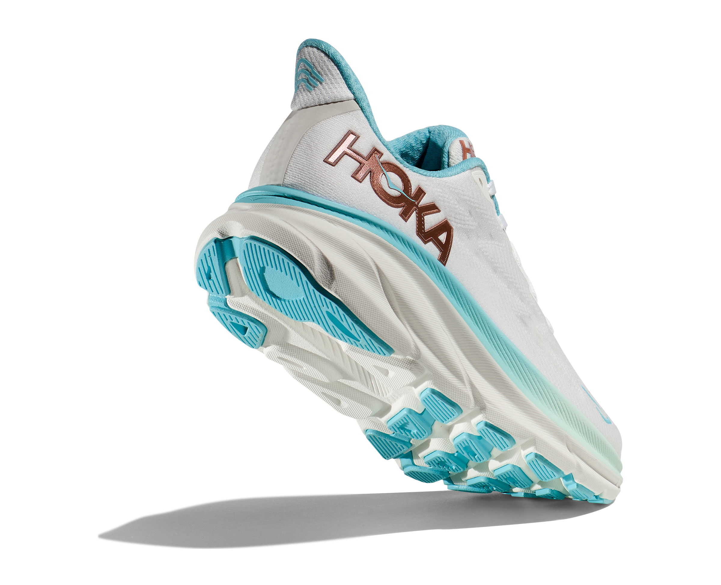 HOKA Women's Clifton 9 Running Shoes - Frost/Rose Gold - Lightweight Cushioned Sneakers for Road Running, Jogging & Everyday Wear