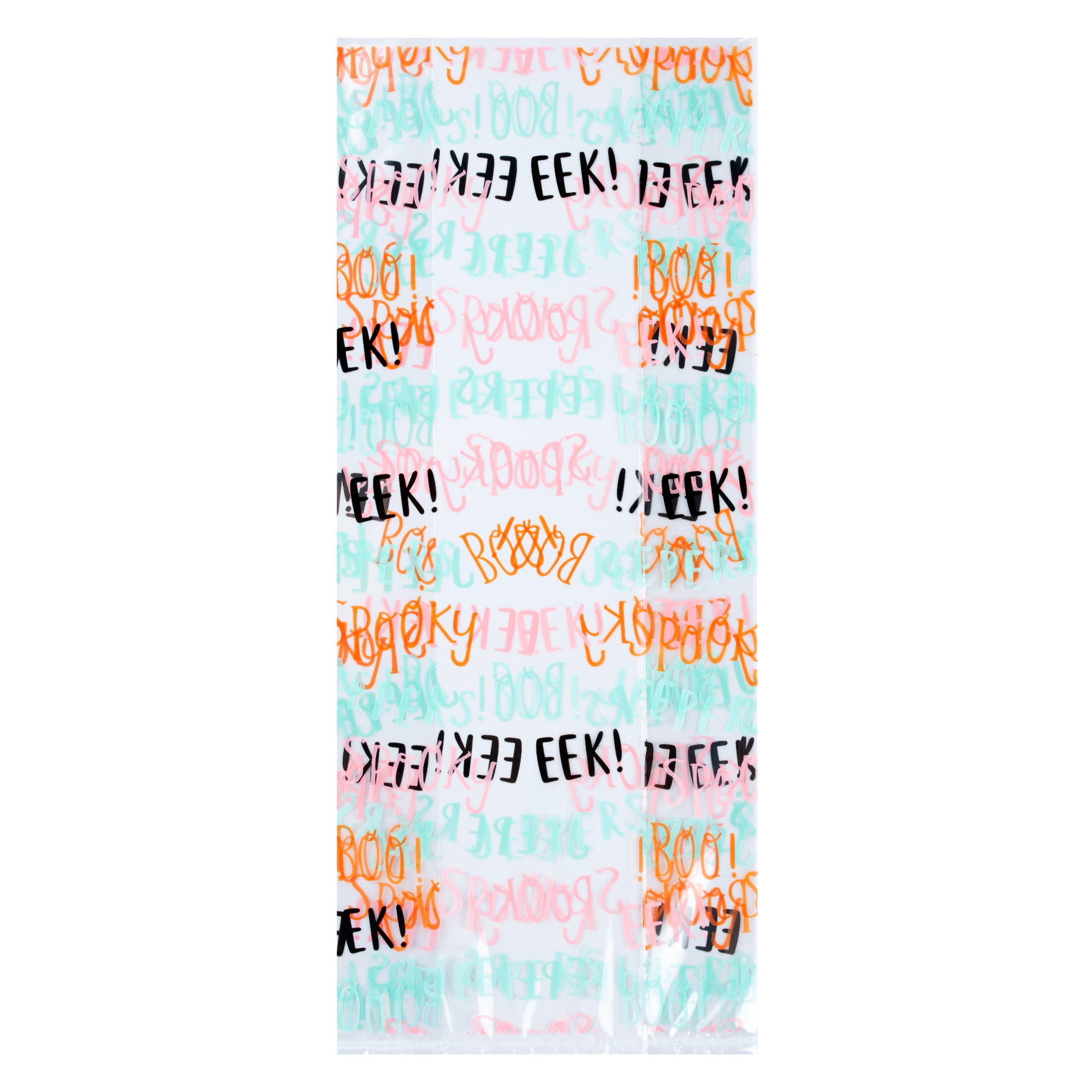 Halloween Plastic Candy Bags with Words - 4 x 2 x 9.5 Inch Gusseted Treat Bags (4000 Count Bulk Box) - Perfect for Trick-or-Treat, Party Favors & Candy Packaging