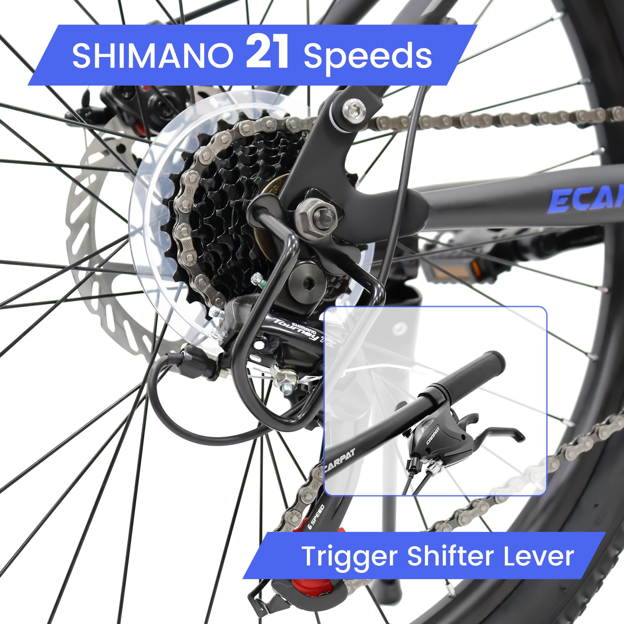 **24/26/27.5 Inch Mountain Bike for Men & Women - 21-Speed Dual Disc Brake, Carbon Steel Frame, Front/Dual Suspension - Perfect for Trail, Beach, Snow, Commuting & City Riding - Ideal Birthday Gift**