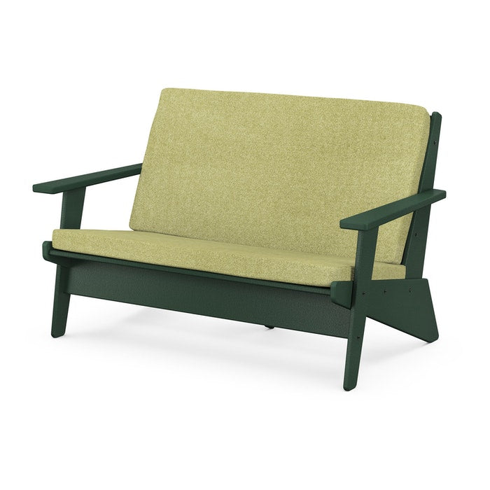POLYWOOD Riviera Modern Outdoor Lounge Loveseat - Durable All-Weather Wicker Patio Furniture for Poolside, Garden & Deck Relaxation