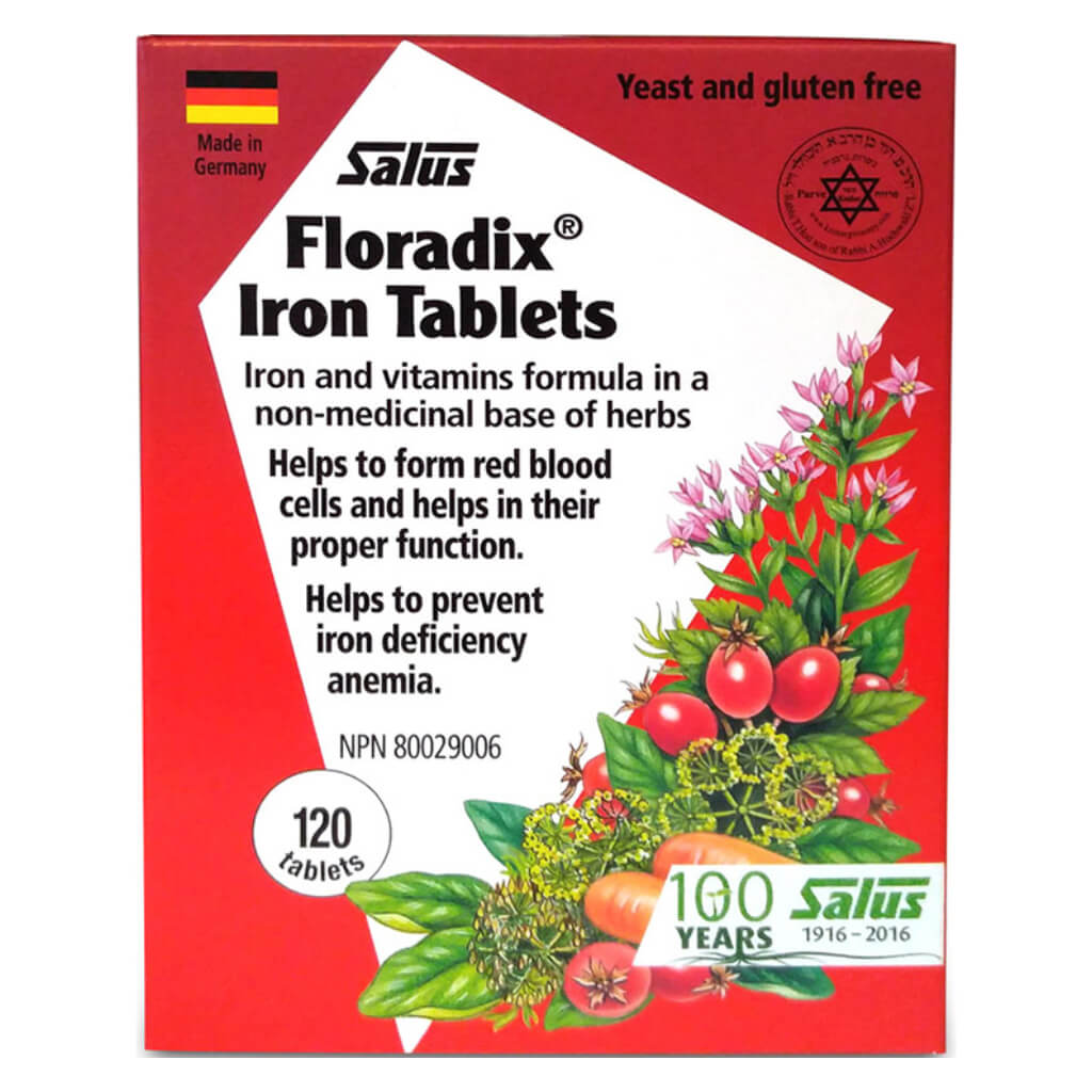 Floradix Iron Supplement Tablets for Women & Men - Vegan, Gentle on Stomach - Boost Energy & Support Healthy Blood (60 Count) - Perfect for Anemia, Fatigue & Active Lifestyles