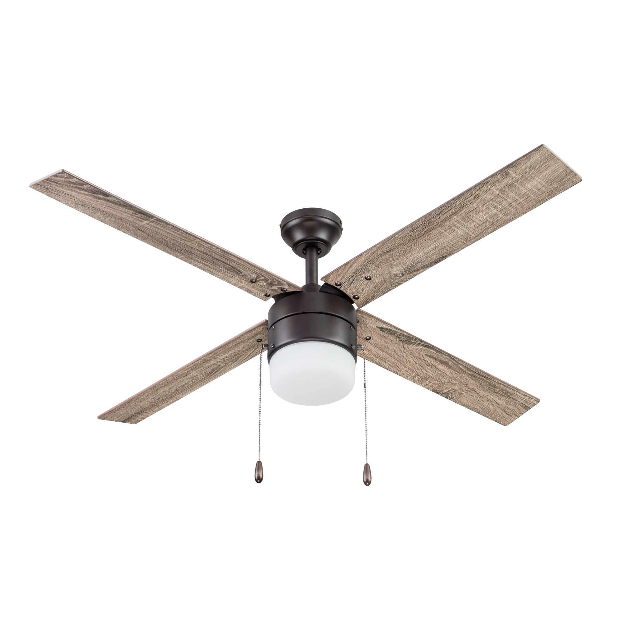 52 Inch Espresso Bronze Ceiling Fan with Pull Chain - Modern Indoor Cooling Fan for Living Room, Bedroom, and Office