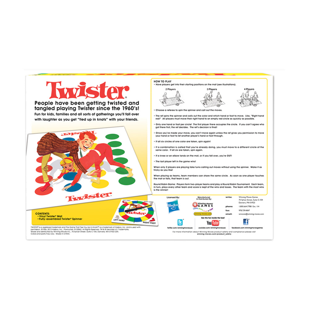 Classic Twister Family Party Game by Winning Moves - Fun Indoor & Outdoor Activity for Kids, Teens & Adults - Perfect for Birthday Parties, Family Game Nights & Team Building Events
