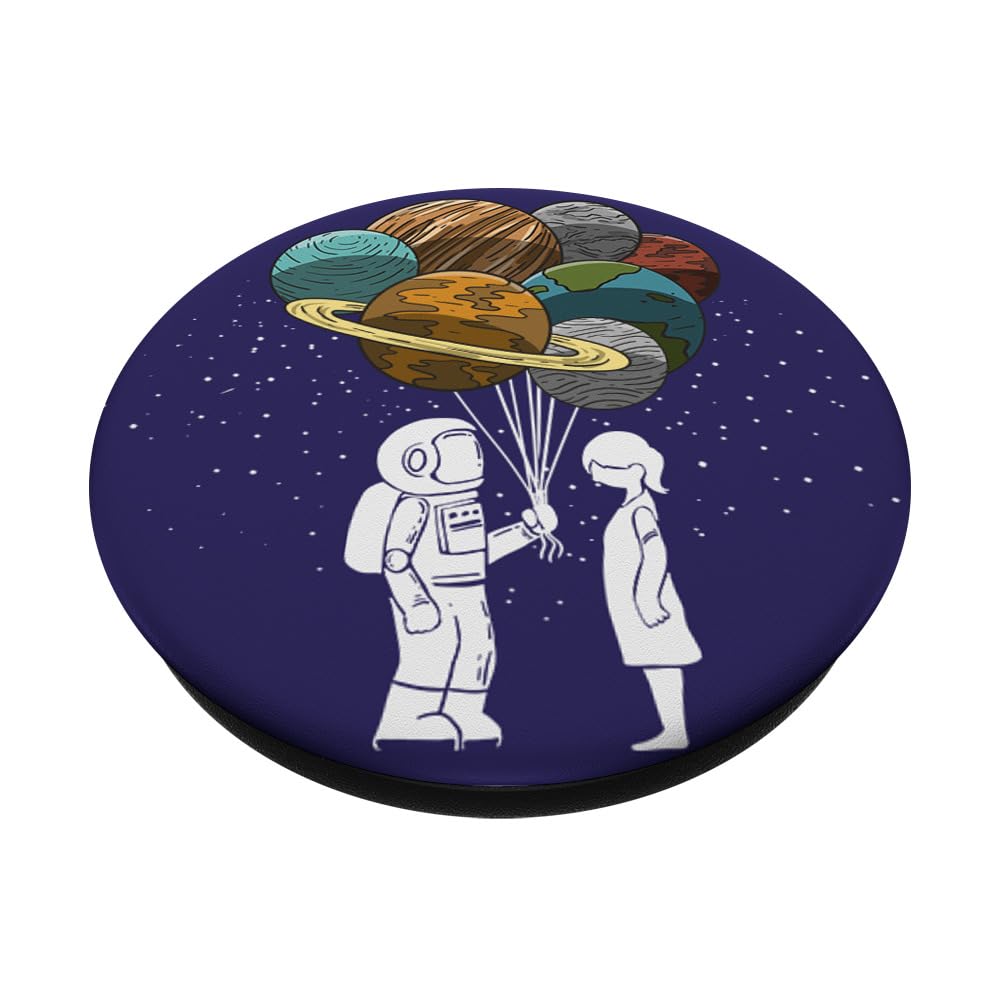 Funny Astronaut Balloon Planets Spaceman Galaxy PopSockets Swappable PopGrip - Perfect Gift for Girls, Space Lovers & Sci-Fi Fans | Great for Phones, Tablets & Daily Use