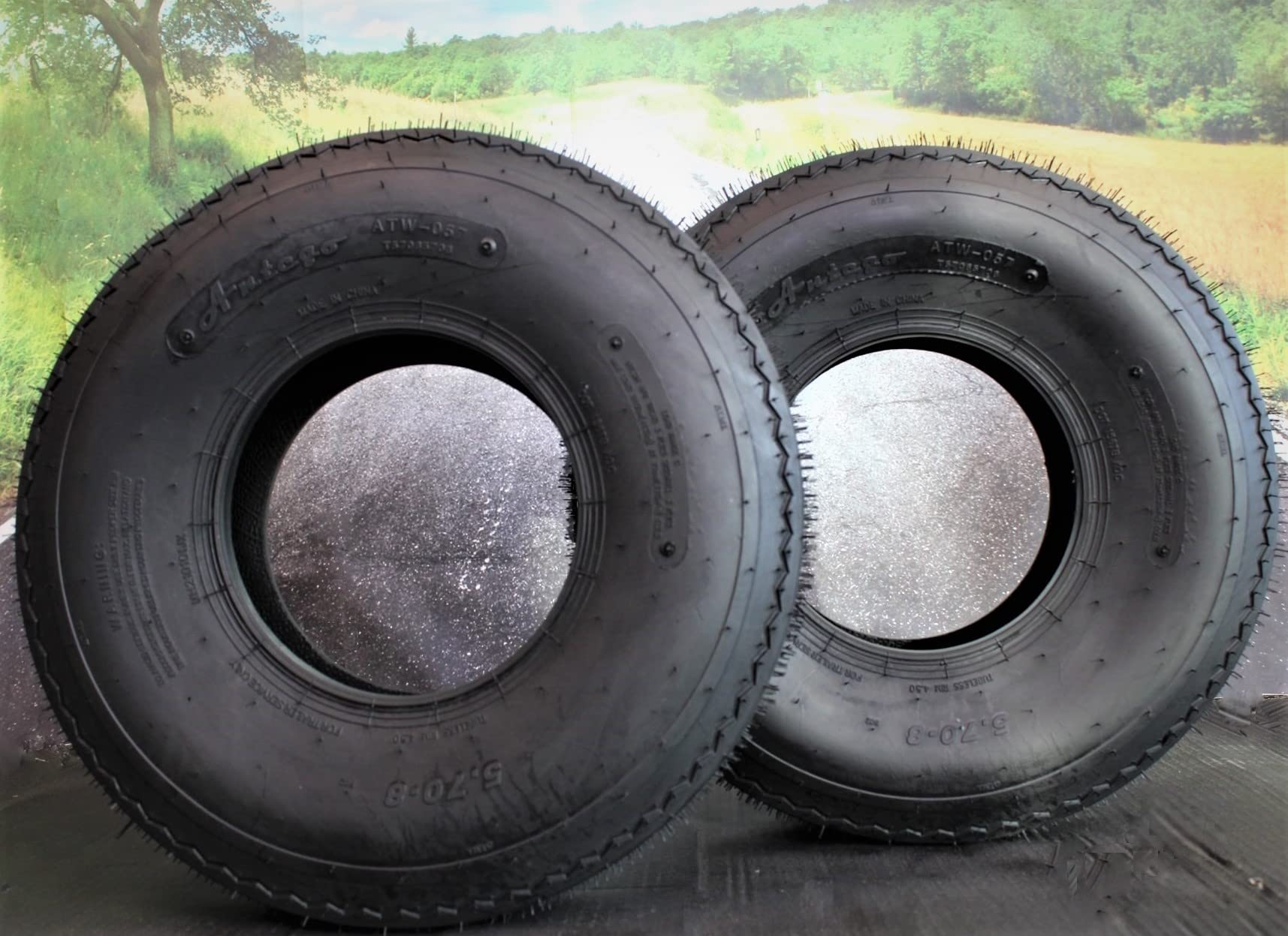 5.70-8 Trailer Tires Load Range C, 6-Ply (Set of 2) - Heavy Duty Replacement Tires for Utility Trailers, Boat Trailers & Small Cargo Trailers