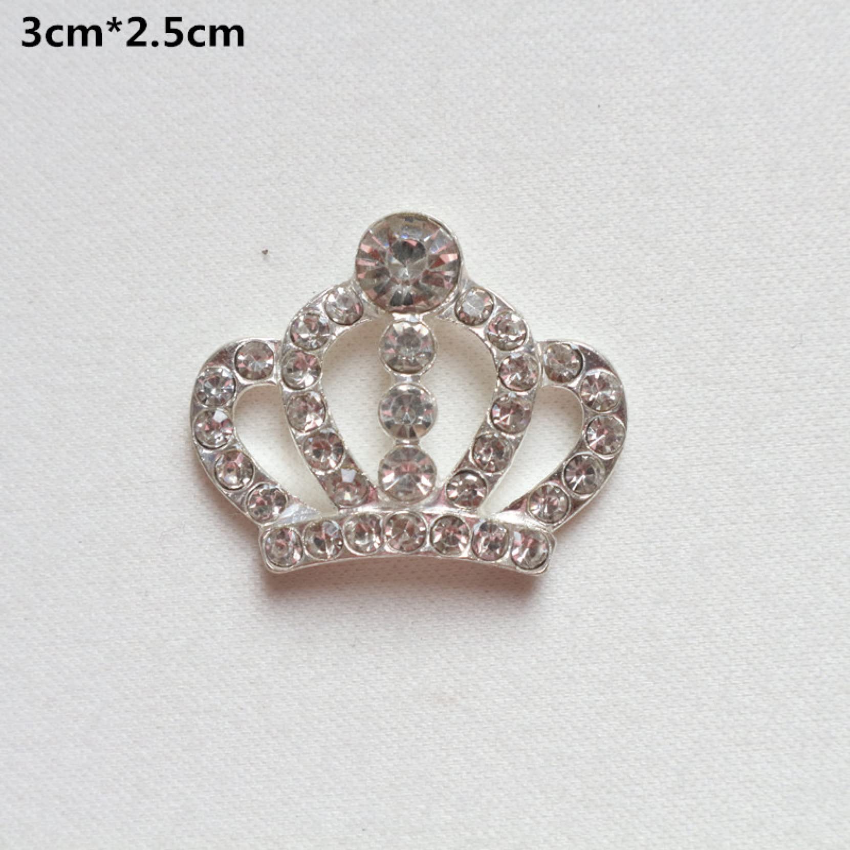 ACOGO 5Pcs Rhinestone Crown Flatback Buttons - DIY Hair Bowknot Flower Wedding Craft Supplies for Bridal Hair Accessories, Party Decorations & Gift Box Embellishments