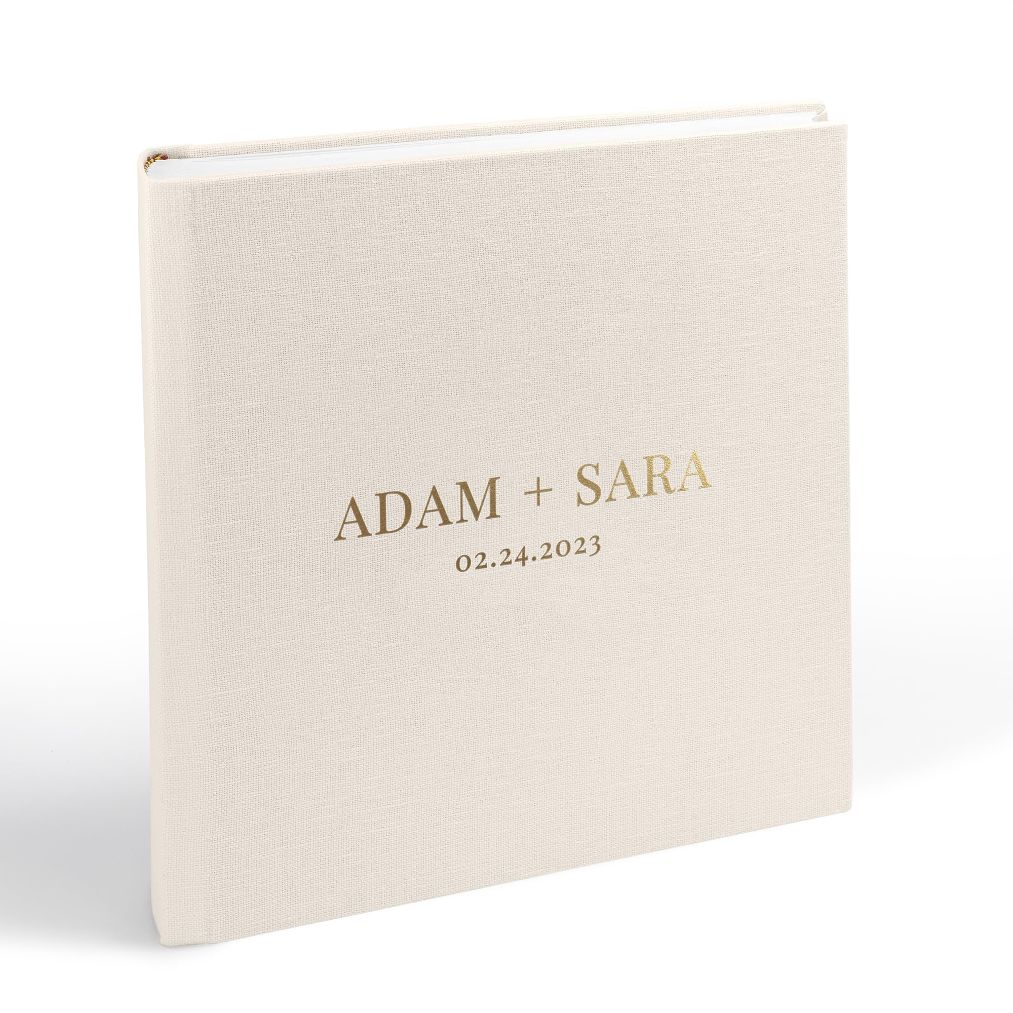 Premium Large Traditional Book Bound Wedding Photo Album | Elegant Linen Cover Anniversary Scrapbook | Modern Family Picture Book for Bridal Showers, Anniversaries & Home Décor
