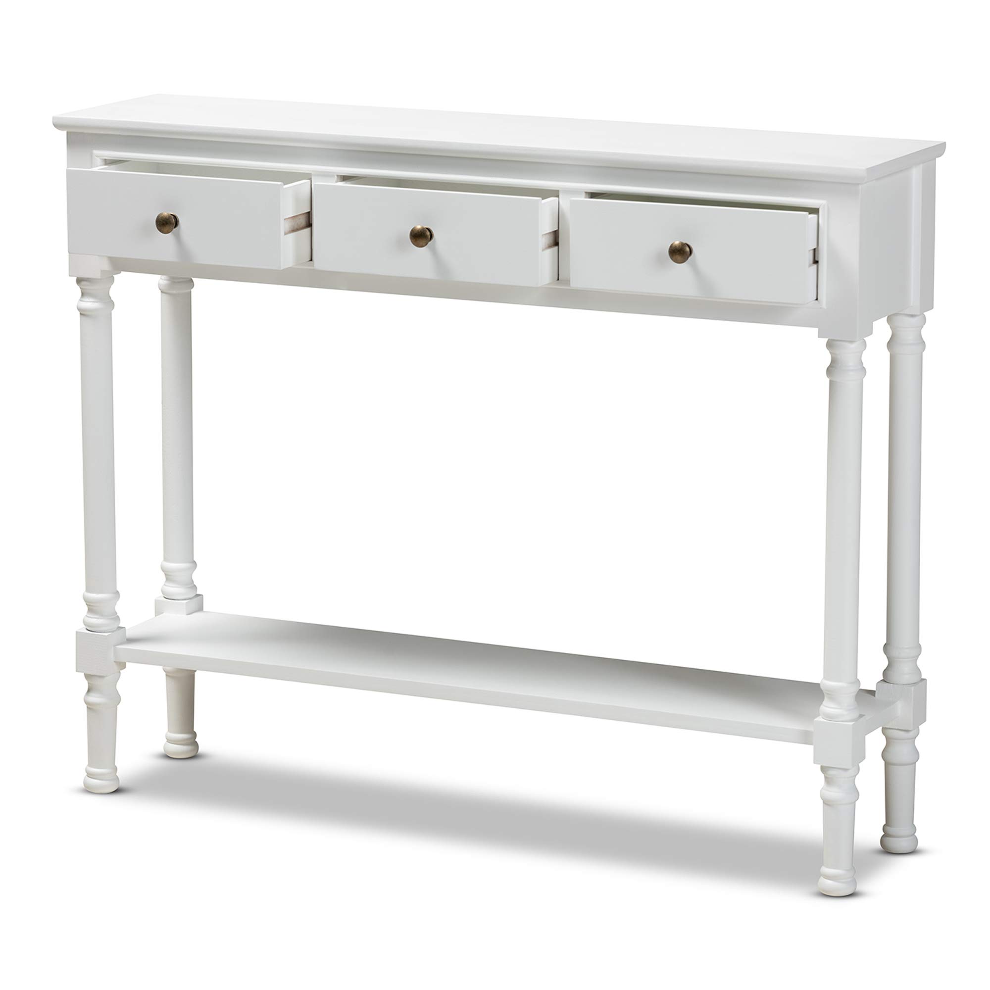 Baxton Studio Modern White Console Table - Entryway Sofa Table, Hallway Accent Furniture for Living Room & Bedroom Decor