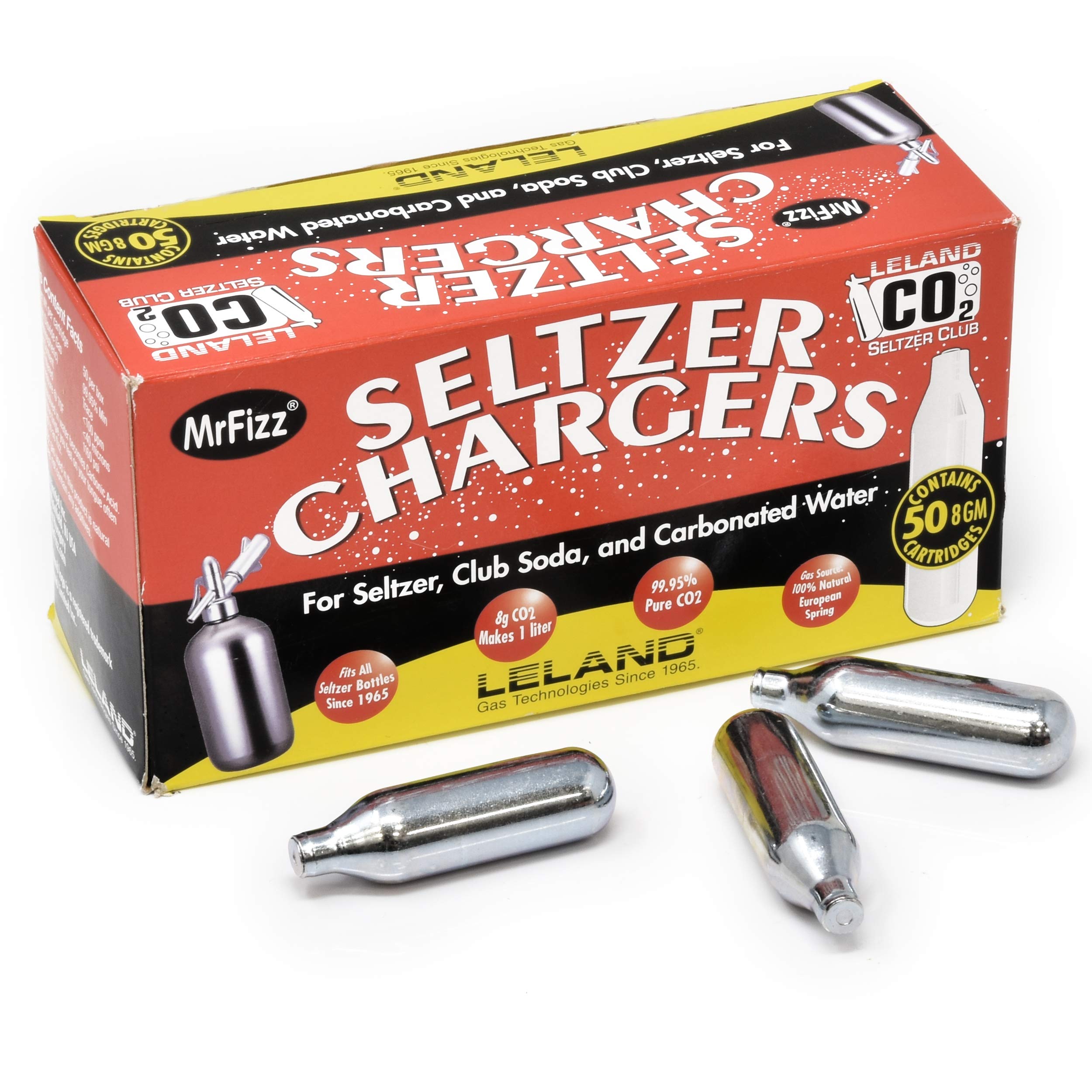 Premium Leland Seltzer CO2 Soda Charger - 60L Carbonation Cartridge for Home Soda Makers, Sparkling Water & Drink Dispensers - Perfect for Parties, Bars & Restaurants