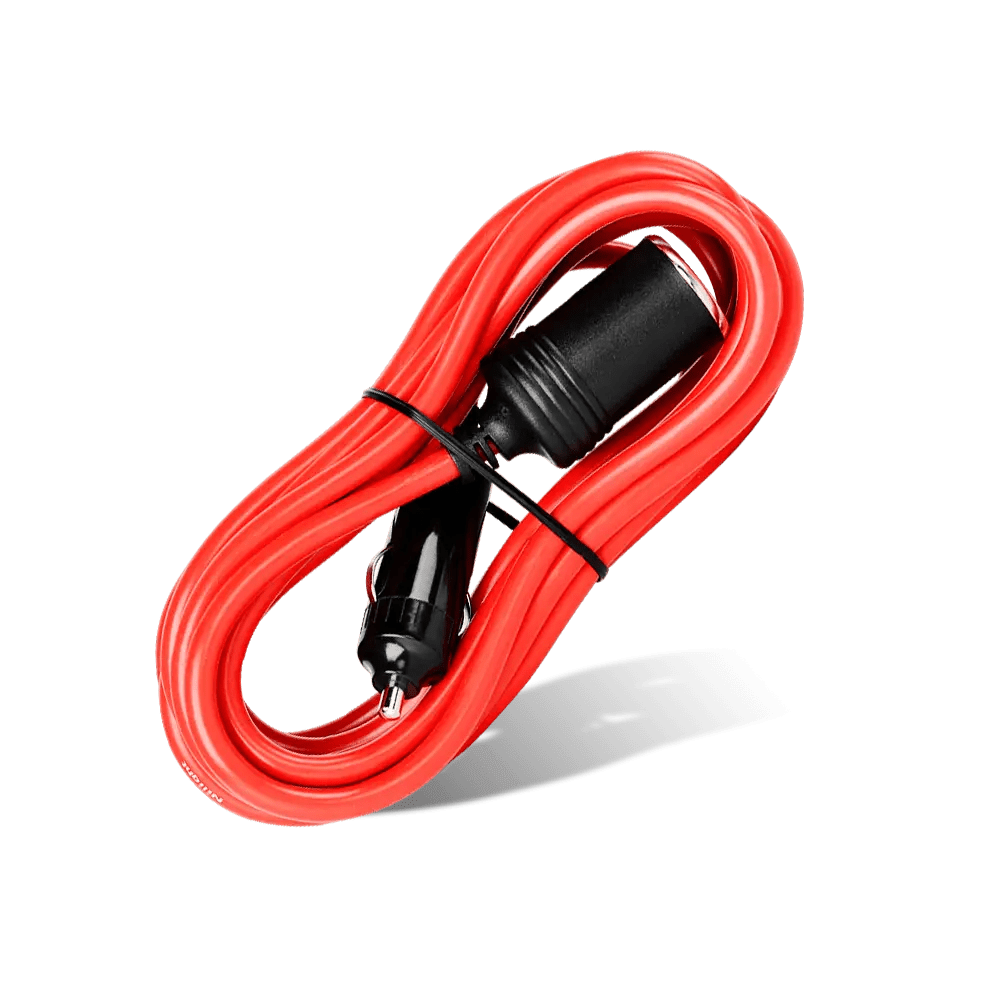 6FT Cigarette Lighter Socket Extension Cord Cable 12V/24V (Red) - Power Your Car Devices Anywhere | Perfect for Car Chargers, Dash Cams & Portable Coolers