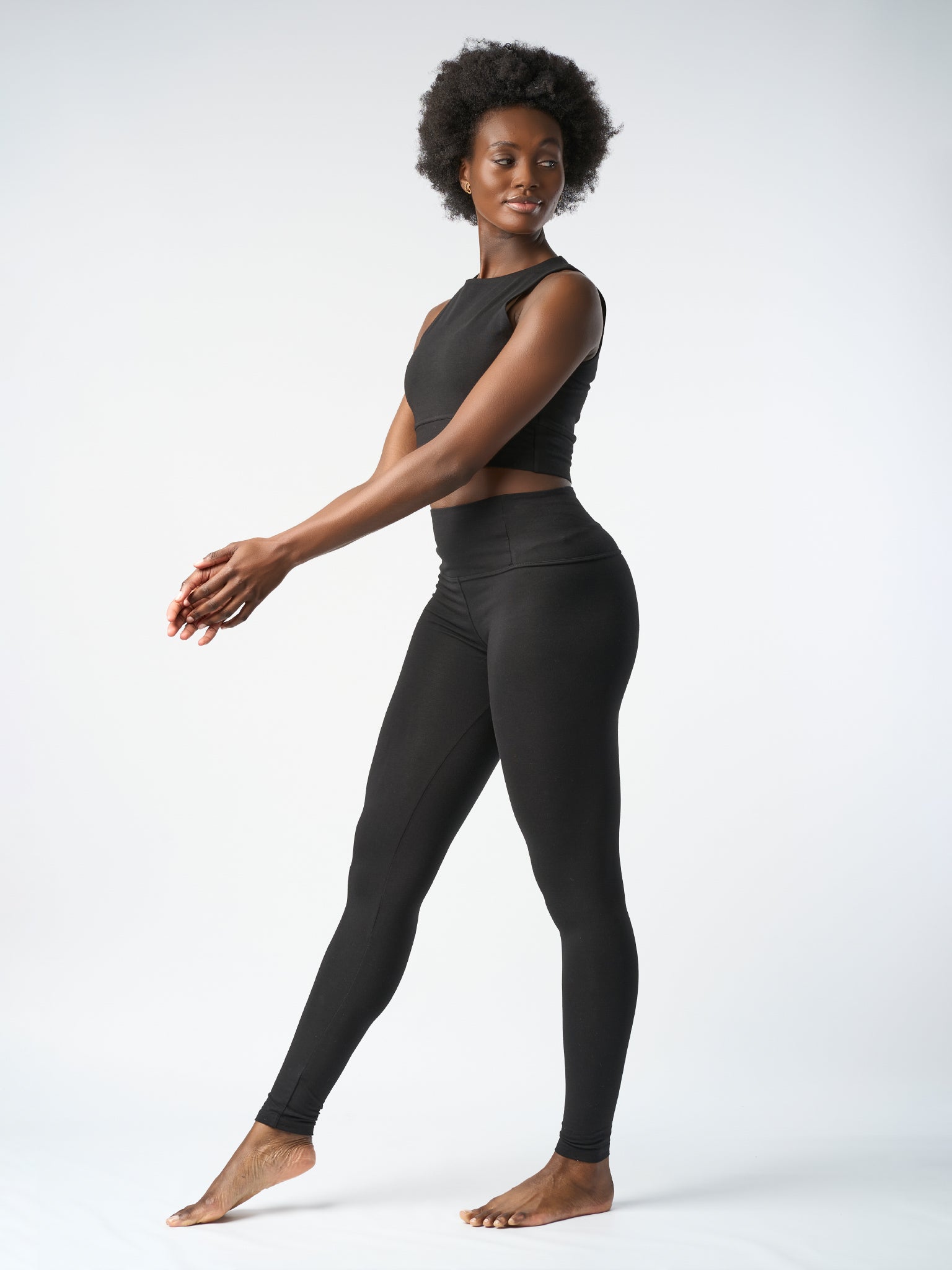 Premium Gossypium Rhythm Yoga Leggings for Women - High Waisted Black Workout Pants - Comfortable & Stretchy for Yoga, Gym, Running & Lounge Wear